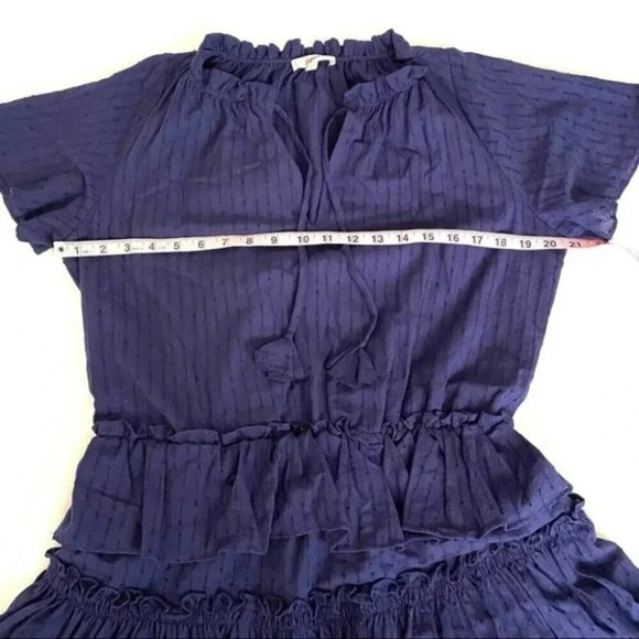 NEW 8apart Simone Tiered Ruffle Mini Dress Navy - Picture 9 of 16